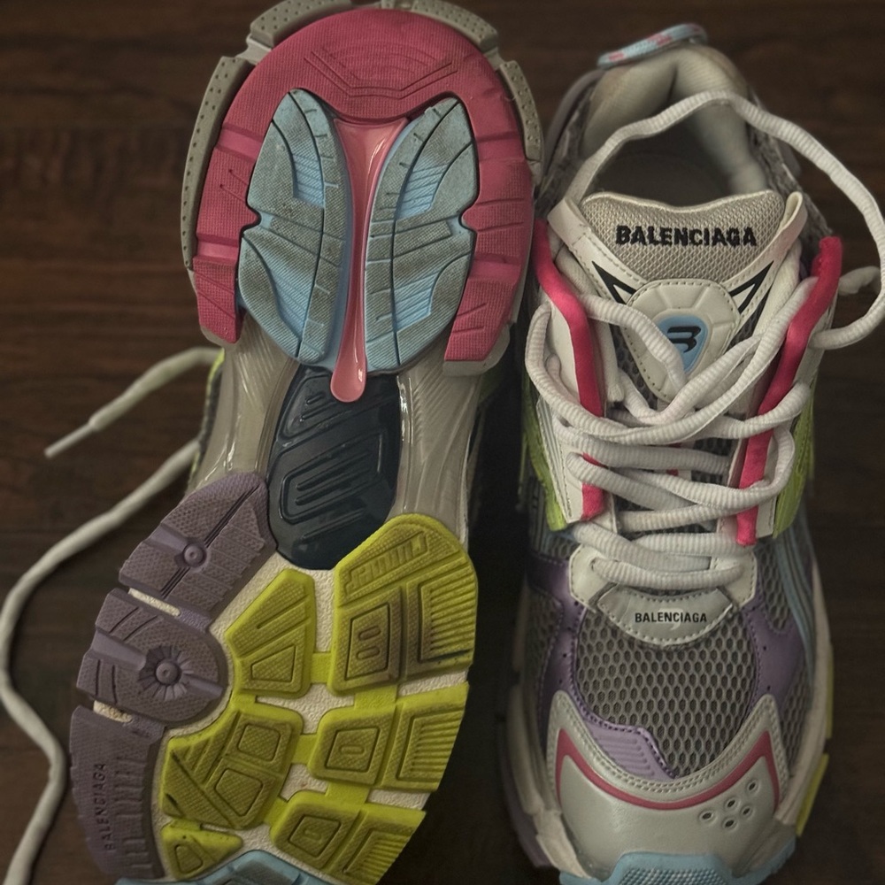 Balenciaga Pink and Purple Chunky Sneakers - Picture 2 of 3